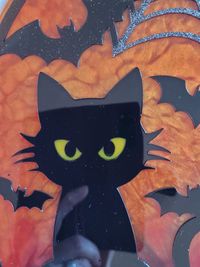 Bild Halloween, Katze, Flederm&auml;use und Spinnennetz, Nr. 1